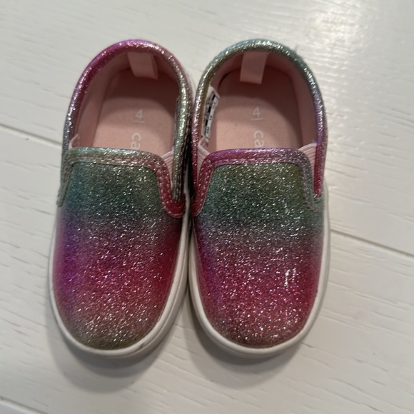 3/$25 Carter’s rainbow glitter slip on size 4 - Picture 2 of 5